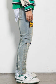 MULTI PATCHES SLIM FIT PANTS