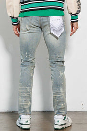 MULTI PATCHES SLIM FIT PANTS