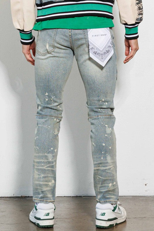 MULTI PATCHES SLIM FIT PANTS