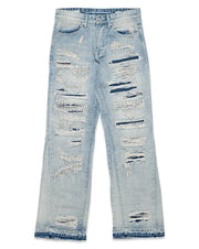 HEAVY DESTROYED RELAXED FLARE DENIM