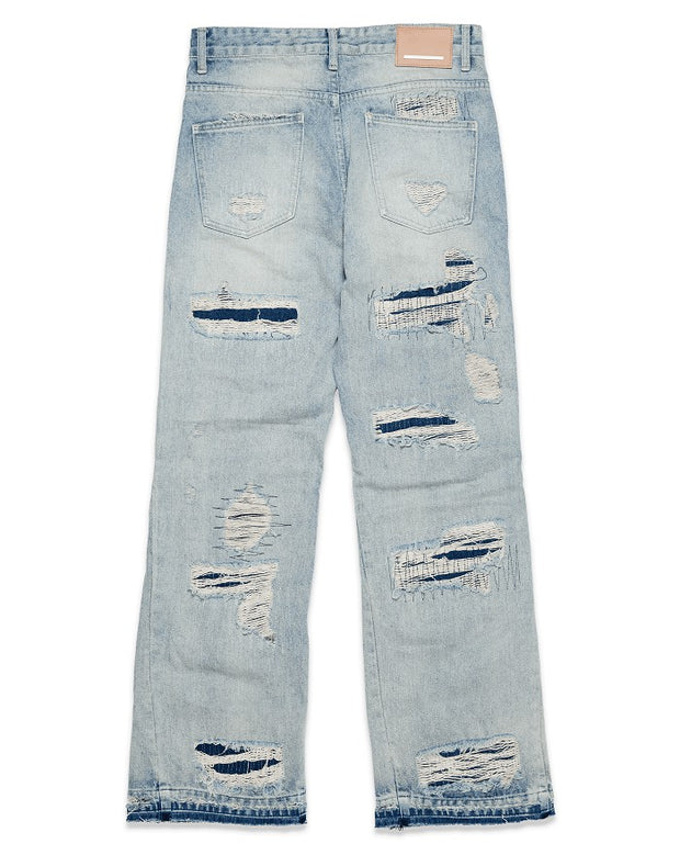 HEAVY DESTROYED RELAXED FLARE DENIM