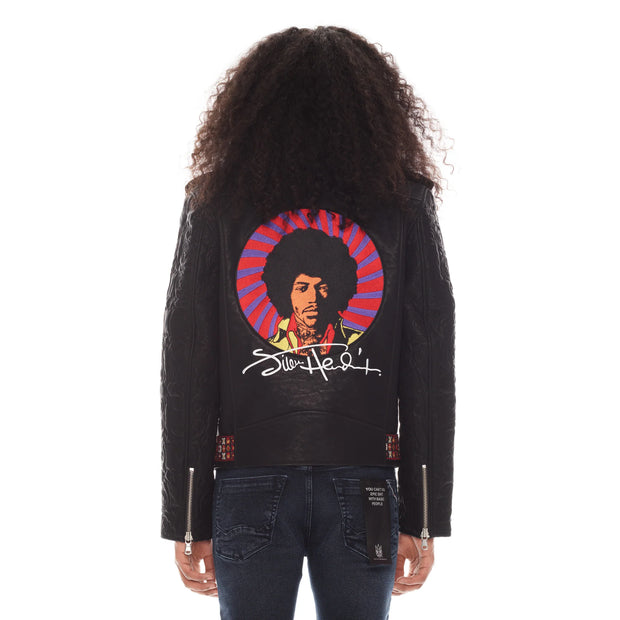 HENDRIX LEATHER MOTO JACKET IN BLACK