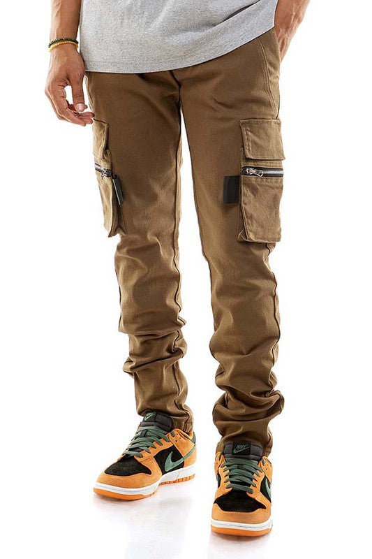 ZIPPERED CARGO PANTS SKINNY FIT