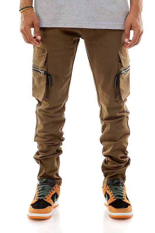 ZIPPERED CARGO PANTS SKINNY FIT