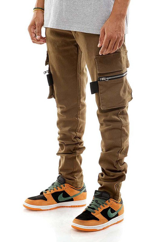 ZIPPERED CARGO PANTS SKINNY FIT