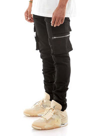 ZIPPERED CARGO PANTS SKINNY FIT