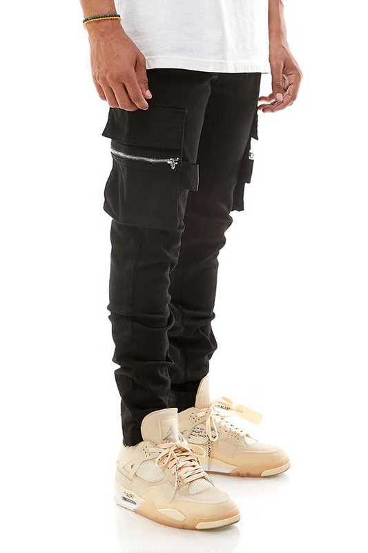ZIPPERED CARGO PANTS SKINNY FIT