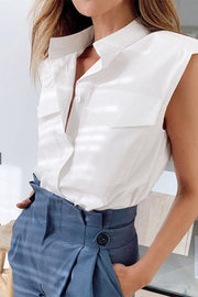 DENNISE SLEEVELESS BUTTON DOWN