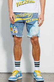 TROPICAL VACATION GRAPHIC DENIM SHORTS