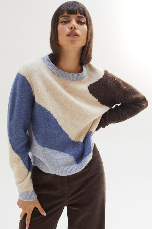 ALYSSA COLOR BLOCK SWEATER