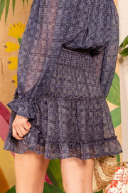 GAYLE SMOCKED TIERED MINI SKIRT