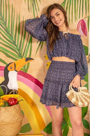 GAYLE CROPPED BUBBLE BLOUSE