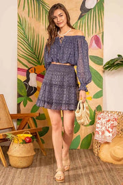 GAYLE CROPPED BUBBLE BLOUSE