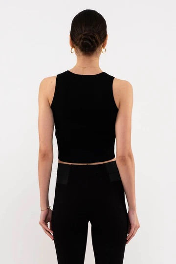 ZOILA SLEEVELESS SNAP BUTTON TOP