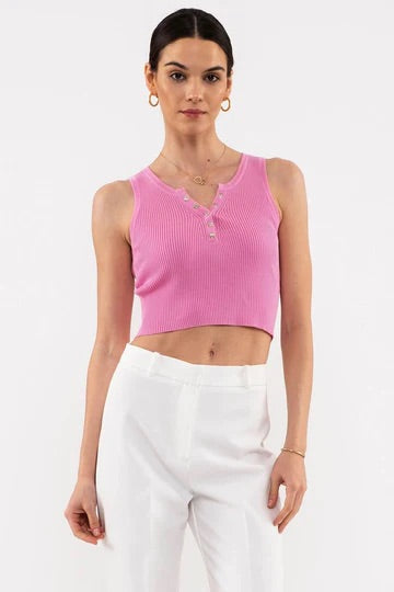 ZOILA SLEEVELESS SNAP BUTTON TOP