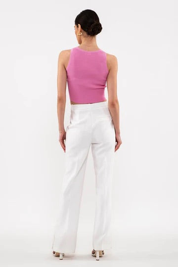 ZOILA SLEEVELESS SNAP BUTTON TOP