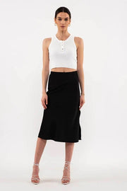 ZOILA SLEEVELESS SNAP BUTTON TOP