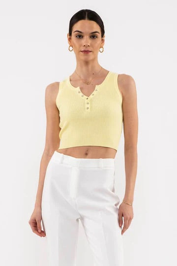 ZOILA SLEEVELESS SNAP BUTTON TOP