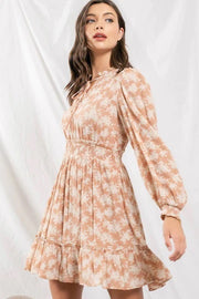 EMY WAIST LONG SLEEVE MINI DRESS