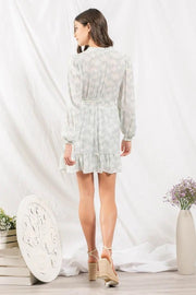 EMY WAIST LONG SLEEVE MINI DRESS