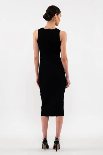 SANDREA RIBBED BODYCON MIDI DRESS