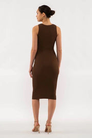 SANDREA RIBBED BODYCON MIDI DRESS