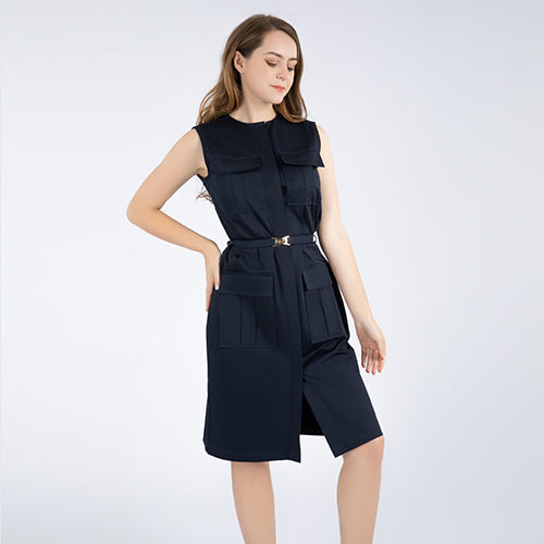 DIANA Navy Midi Dress