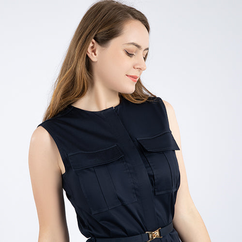 DIANA Navy Midi Dress